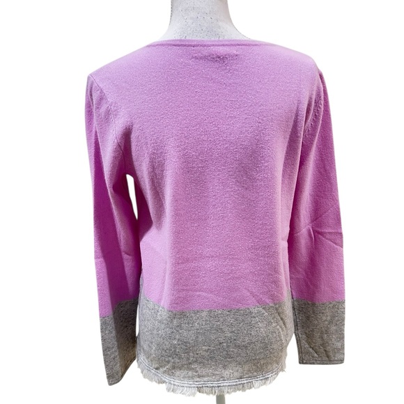 Lilly Pulitzer rica cashmere lilac Gray colorblock Crew Neck sweater medium - Picture 11 of 13